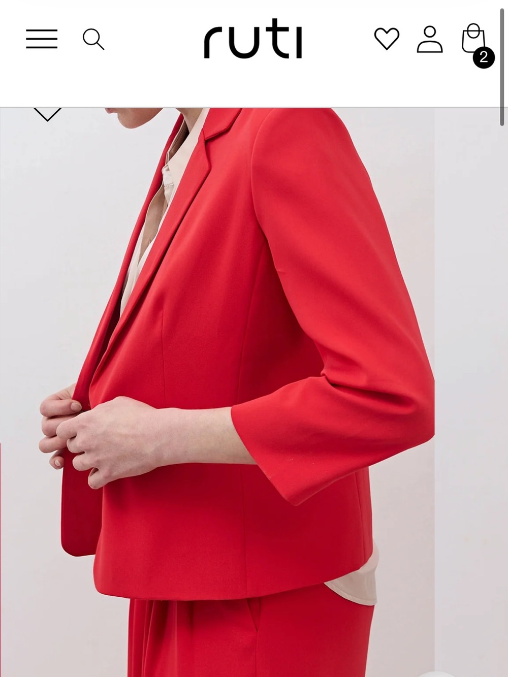 Ruti the shrunken blazer Women's Red Tailored Cropped Blazer size 16